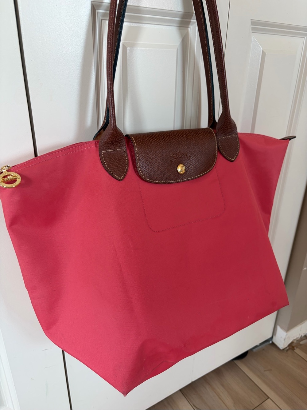 Longchamp Large Le Pliage Tote Grenadine Pink + Bonus Bag Organizer - Picture 5 of 15